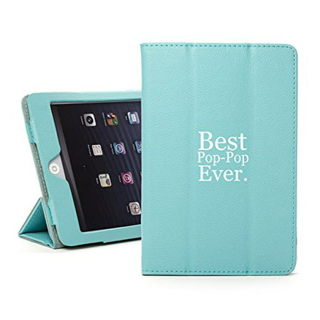 For Apple iPad Mini 1/2/3 Light Blue Faux Leather Magnetic Smart Case Cover Best Pop-Pop