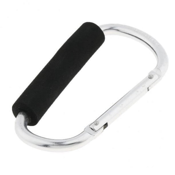2 mosquetones portátiles de aluminio con gancho grande y agarre acolchado de 9mm 2 piezas