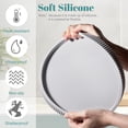 thumbnail image 4 of Silicone Bathroom Tray Round Kitchen Counter Organizer Decorative Vanity Accessories Coffee Table Decor for Perfume, Candle, Soap Dish, 9 Inch, Light Grey, 4 of 14