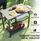 thumbnail image 4 of Three-Shelf Outdoor Grill Cart with Wheels, Heavy Duty Metal BBQ Prep Table with Storage Rack & Locking Casters, Movable Food Prep Table for Patio & Kitchen, 4 of 11