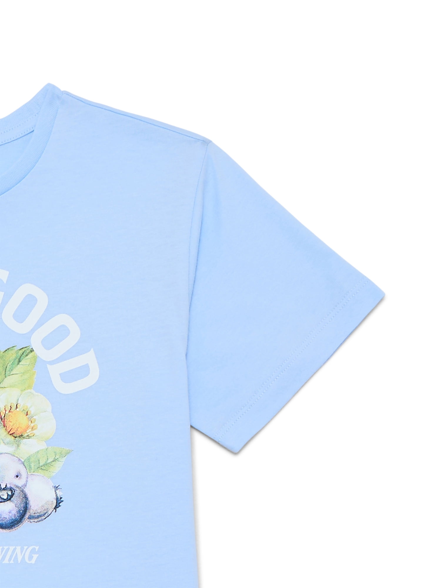 Wonder Nation Girls Berry Good Graphic T-Shirt with Short Sleeves, Sizes 4-18