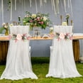 thumbnail image 2 of Wedding Chair Flowers Sashes Decor Yarn Tulle Roll Crystal Organza Party Dinner Banquet Sheer Fabric Chair Flowers, 2 of 10