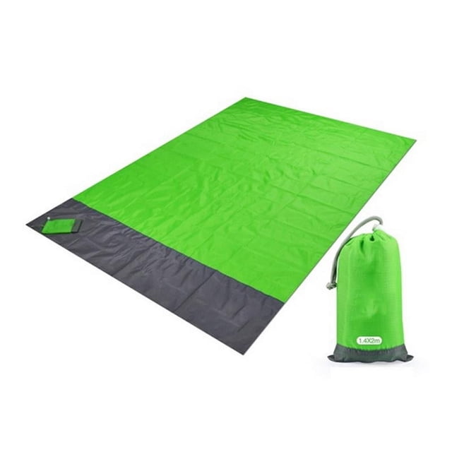 Estera de picnic plegable a prueba de humedad para exteriores, mini estera de playa de bolsillo impermeable, estera de camping de poliéster a rayas