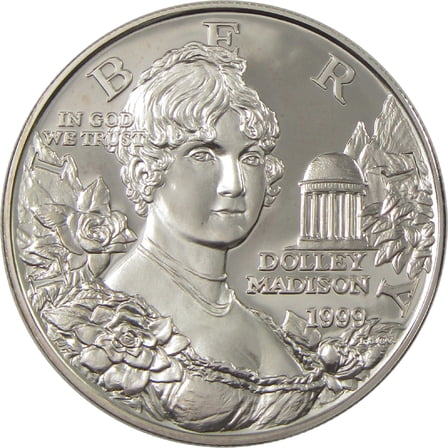 Dolley Madison Commemorative Dollar 1999 P Choice Proof Silver $1 Coin