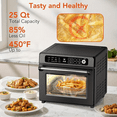 thumbnail image 3 of Auseo 25QT Air Fryer Toaster Oven with Convection, 12-in-1 Preset Cooking Mode, Visible Window and Touchscreen, 1700W, Black, for home/office/kitchen, 3 of 8