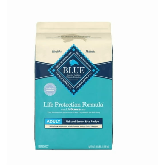 Blue Buffalo Life Protection Adult Fish and Brown Rice Recipe Dry Dog Food 30 lb