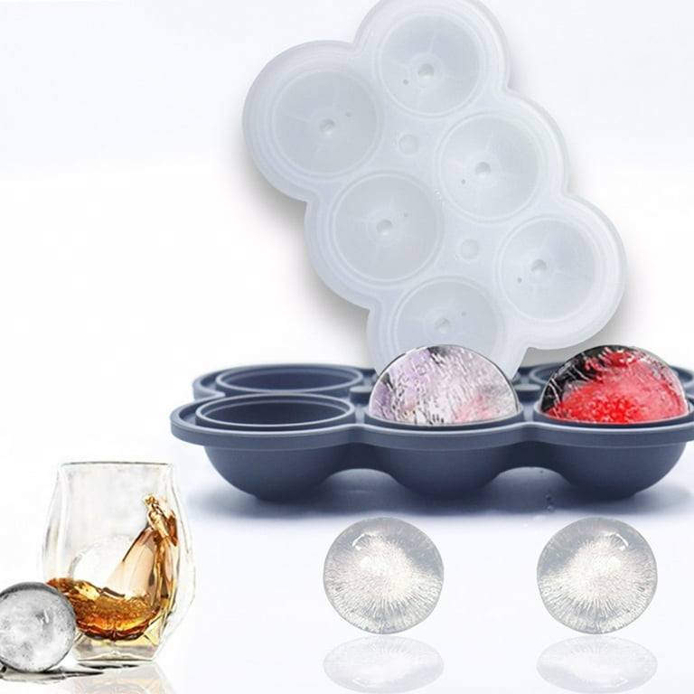 Ice Ball Maker, Reusable Ice Cube Mold, Easy Release Silicone Round Ice  Sphere Tray with Lids & Funnel for Whiskey, Cocktails & Bourbon 