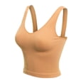 thumbnail image 3 of Made by Olivia Women's Four-way Stretch V-Neck Ribbed Seamless Crop Top -Made in USA, 3 of 6