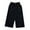 Black, variant on Kids Corduroy Cropped Flare Pants Elastic High Waist Ribbed Bell-Bottom Sweatpants Boys Girls Wide Leg Baggy Trousers