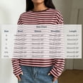 thumbnail image 2 of Hvogkswy Long Sleeve Shirts for Women Trendy Crewneck Cropped Striped T Shirt Loose Casual Pullover Blouses, 2 of 7