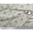 thumbnail image 1 of Soimoi Gray Japan Crepe Satin Fabric Palm Tree & Girl Beach Print Fabric by the Yard 42 Inch Wide, 1 of 3