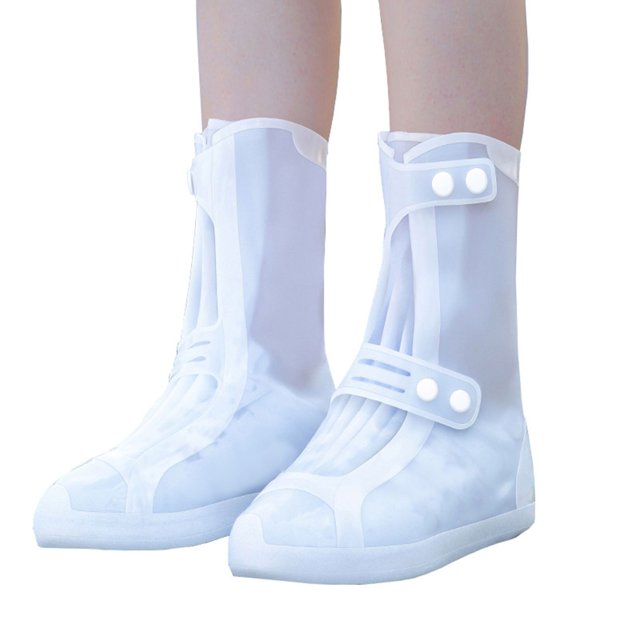 LCXmlly Artificial Flower 2Pcs Rain Nonslip Button Closure High Tube Outdoor Shoes Protector Waterproof