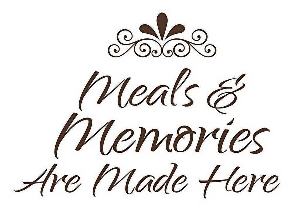 Meals and Memories are made here  wall at sticker Large Quote Kitchen decor 