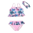 thumbnail image 3 of ASFGIMUJ Toddler Girls Swimsuit Bikini Set With Headscarf 3 Piece Swimwaer Baby Toddler Girl Bathing Suit,Size 5-6Y, 3 of 4