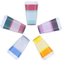 5 Pack Hot Coffee Cups with Lids Reusable,16oz Plastic Coffee Tumbler with Lid, Kids Party Tumbler Pack, NOGIS Travel Tumblers for Kids and Adult Party Favors, BPA-free,and Safe for Dishwashers
