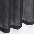 thumbnail image 3 of 3 Piece Linen Textured Rod Pocket Top Kitchen Curtain Tiers and Valance Set for Small Windows 24 Inch Long, Black, 3 of 4