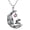 October Birthstone, variant on Skull Pendant Necklace 925 Sterling Silver with Birthstones/Synthetic Moonstone/100 Languages Stone Gothic Jewelry Halloween Gifts for Women Wife Mom