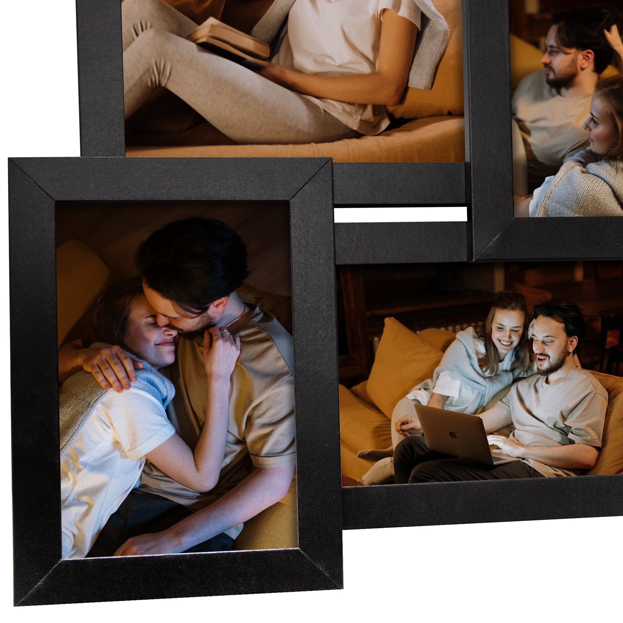 Wall hanging picture frame Designs Family Rules Dimensional Collage White Picture Frame, Black