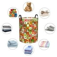 thumbnail image 4 of LNWH Laundry Basket, Christmas Checker Elements Art Pattern Foldable Laundry Hamper with Handles Waterproof, Medium Size, 4 of 8