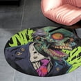 thumbnail image 4 of Psychedelic Zombie Skull Print Round Carpet Circle Rug Outdoor Patio Area Rug Washable Large Area Rugs Hallway Room Decor Fitness Mats, 4 of 8