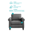 thumbnail image 2 of MUZZ Upholstered Single Sofa Couch for Living Room,Modern Sofa Chair with 5.9“Upholstered Cushion for Apartment/Living Room/Bedroom/Office(Dark Grey), 2 of 7