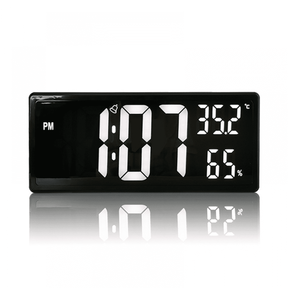 JUSTUP Large Digital Wall Clock , 14" Battery Operated Alarm Clock with