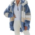 thumbnail image 2 of Women's Oversized fleece jackets Plush Long Sleeve Full Zip Up Sherpa Jackets Thermal Warm Winter Hooded Outerwear with Pocket Warm Clothes, 2 of 4
