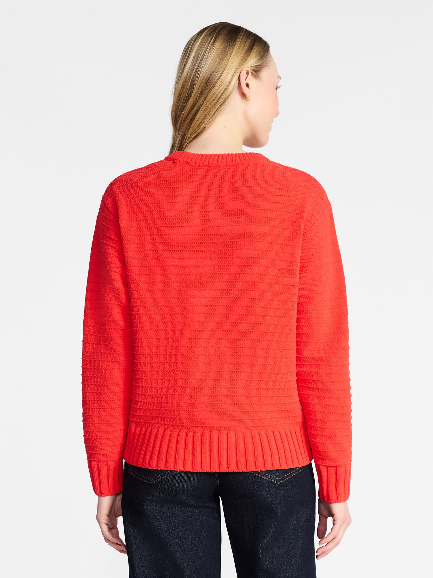Time and Tru Women's Pullover Chenille Top with Long Sleeves, Sizes XS-XXXL