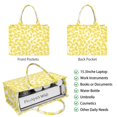 thumbnail image 2 of Large Capacity Tote Bag,Yellow Lemon Fruit Slices White Pattern Handbag Fashion Luxury Tote Bag,15.7"x13"x 5.1" Inches,Laptop Compatible, 2 of 6