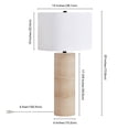 thumbnail image 5 of Maklaine 15" Natural Travertine Stone Stone/Metal/Fabric Table Lamp, 5 of 7