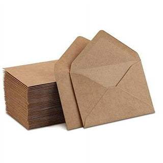 100 Pack Printable A7 Brown Envelopes for 5x7 Cards, Wedding Invitations,  Birthday, Graduation, Self-Adhesive Flap for Mailing (5.25 x 7.25 In)