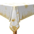 thumbnail image 3 of Tchckioa 70x70 Inch Square Tablecloth,Waterproof Table Cover for Kitchen,Gold Christmas Tree Snowflake, 3 of 7