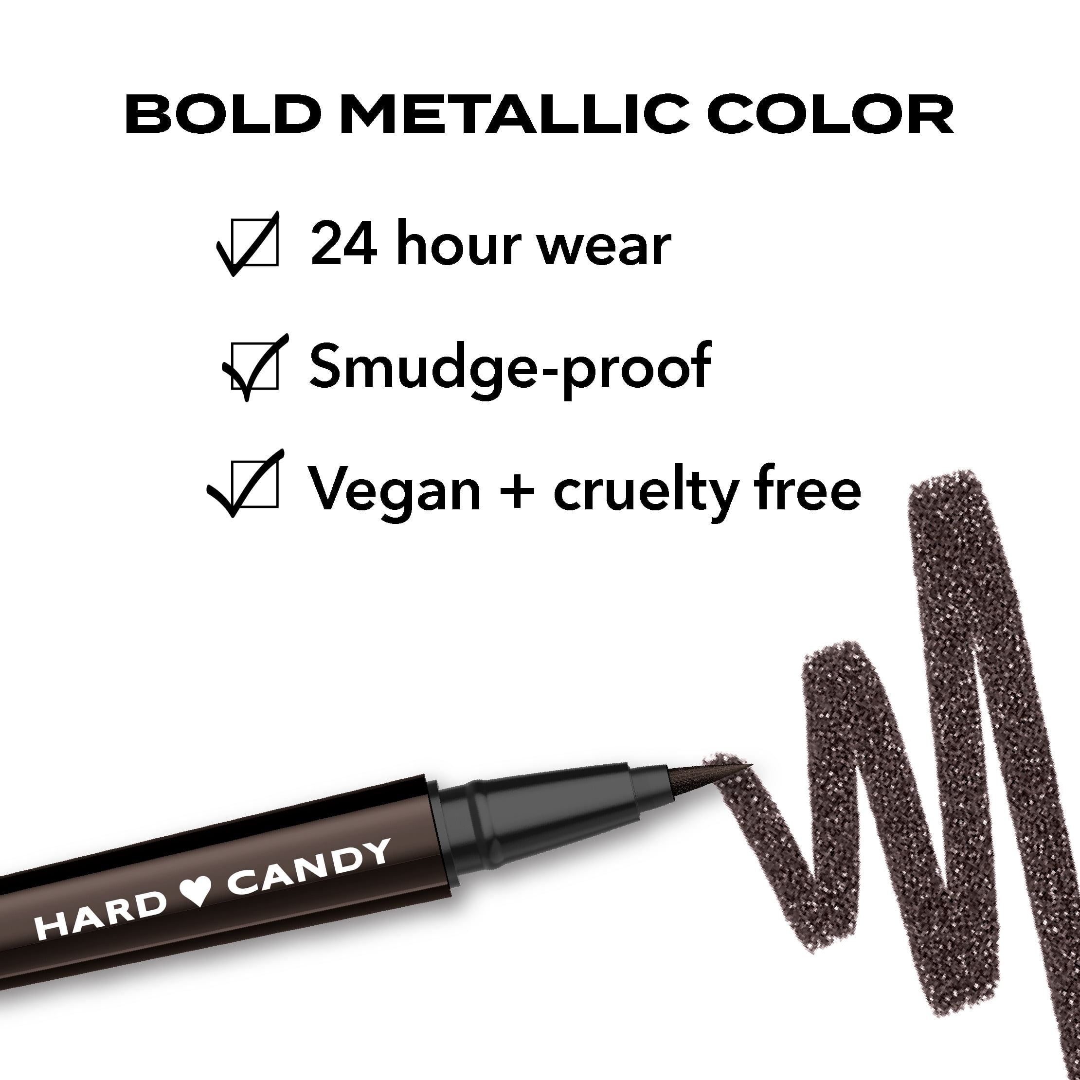 (2 pack) Hard Candy Party Lines Color Play Eyeliner, Liquid Liner, 24HR Wear, Coal Digger, Metallic Grey