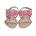 thumbnail image 2 of Starbay Little Kids Pink Princess Sandals with Striped Bow, 2 of 4