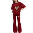 thumbnail image 3 of EnJoCho Preschool Girls Matching Shirt and Shorts Set for First Day of School Girls Summer Clothes Leopard Print Short Sleeve Crewneck T-Shirts and Elastic Waist Casual Pants 2 Pcs Outfits, 3 of 9
