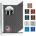 thumbnail image 1 of FenceSource Wave Slat (9 Colors) Single Wall Bottom Locking Privacy Slat for 4', 5', 6', 7' and 8' Chain Link Fence (5 ft, Black), 1 of 4