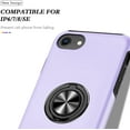 thumbnail image 5 of Shockproof Case for iPhone SE 3/SE 2020/7/8, [Embedded Finger Ring] Military Grade Phone Case Cover with Reinforced Metal Stand Kickstand [Support Magnetic Car Holder] for iPhone SE 3, Purple, 5 of 14