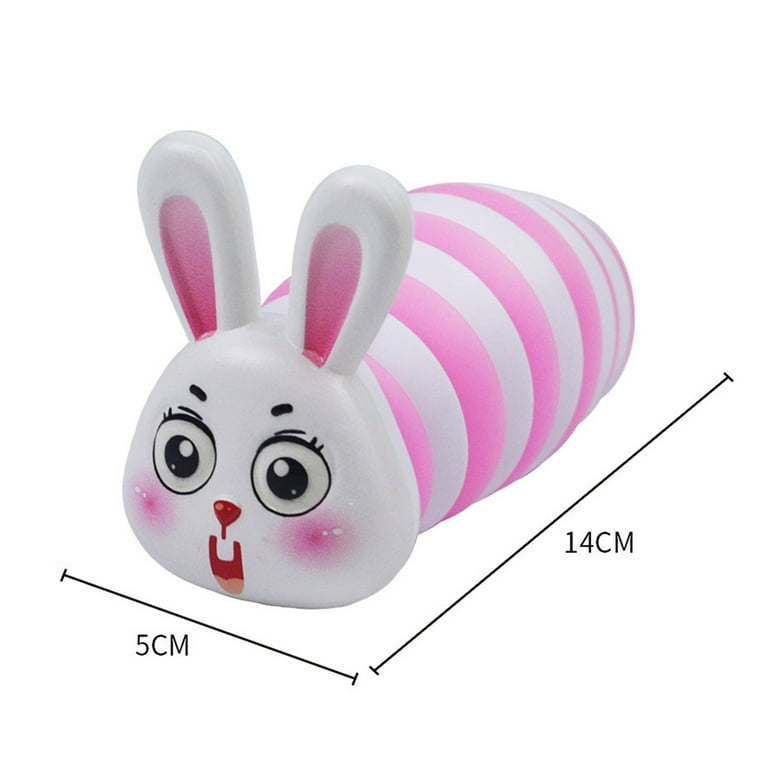 Glow in the Dark Squeeze Fidget Toy - Realistic Caterpillar Body,  Articulated Stim Toys, Flexible Anti-stress Sensory Toy with Cartoon Bunny  Slug 
