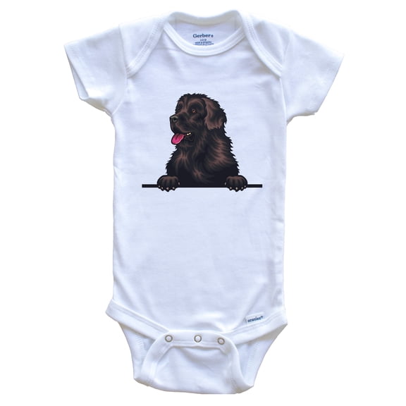 Newfoundland Dog Breed Cute Baby Bodysuit v2, 0-3 months white