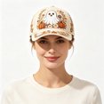 thumbnail image 4 of Women's Baseball Cap 2D Halloween Pumpkin Witch Ghost Embroidered Sun Hat, 4 of 4