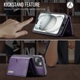 thumbnail image 6 of Allytechgroup Wallet Case for iPhone 15, PU Leather Wallet Case with Detachable Cards Holder Kickstand Support Wireless Charging Shockproof Protective Bumper for Women Men, Purple, 6 of 11