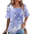 thumbnail image 2 of Blusas de Manga Corta para las Mujeres, Moda Verano Impreso, Blusas de Cuello Redondo, Chaqueta de Manga Corta para las Mujeres, 2 of 7