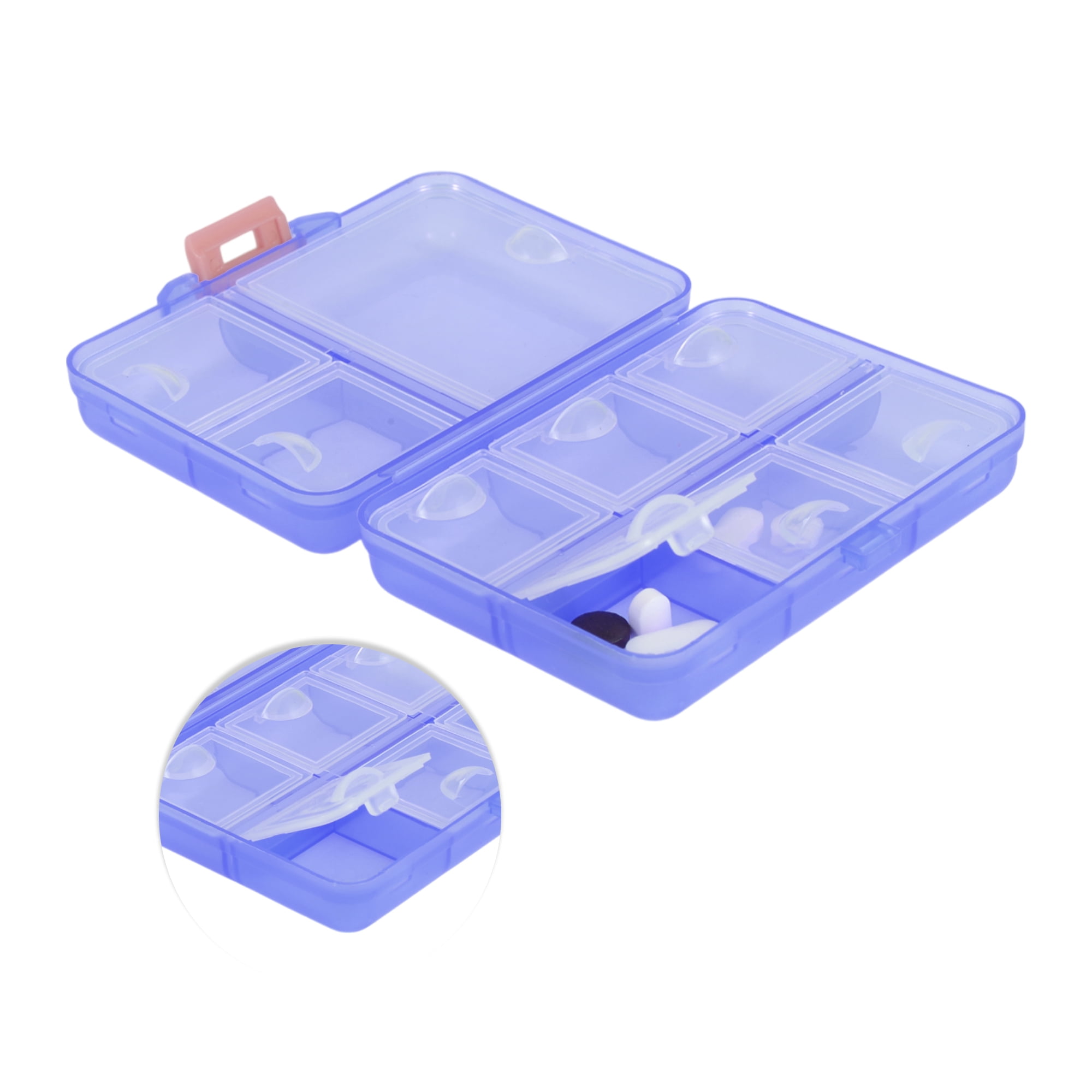 Unique Bargains 9 Grids Double Layer Pill Case for Travel 1 Pc Blue