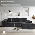 thumbnail image 6 of Kelyda 104'' Modular L-Shaped Sectional Sofa, Modern Memory Foam Deep Seat Corduroy Boneless Cloud Couch Grey, 6 of 9
