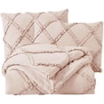 thumbnail image 6 of Chezmoi Collection Vivian 3-Piece Diamond Ruffle Trim Washed Microfiber Comforter Set, 6 of 7