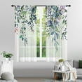 thumbnail image 1 of Eucalyptus Leaves Sheer Curtains 63 Inches Long 2 Panels Set, Green Semi Sheer Curtains Light Filtering, Spring Summer Soft Drapes for Bedroom Living Room Dining Room Window, 52" X 63", 1 of 5