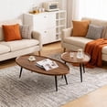 thumbnail image 2 of Nesting Coffee Table Set of 2, Walnut Coffee Tables for Living Room, Mid Century Modern Nesting Side Tables for Living Room, End Table for Small Spaces Sofa Bedside Balcony, 2 of 8