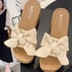 thumbnail image 4 of Mujeres Bowknot Beach Summer Pantuflas Plataforma Slope Heels Plus Size Shoes Wmkox8yii  hj789, 4 of 6