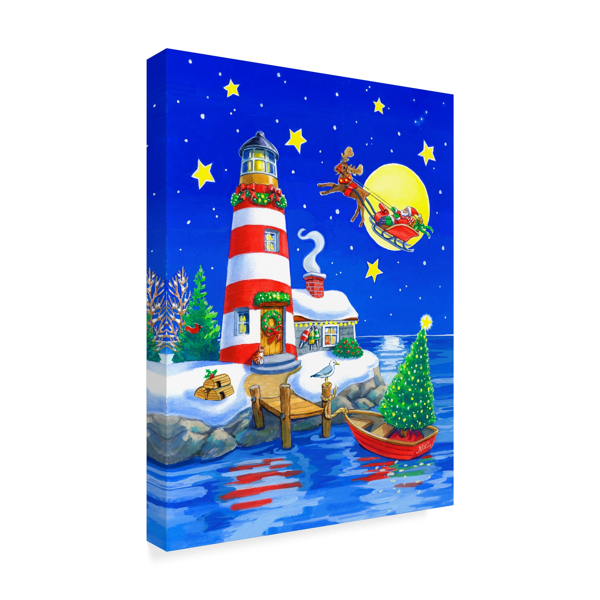 Trademark Fine Art 'Striped Lighthouse' Canvas Art by Geraldine Aikman