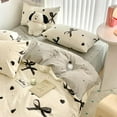 thumbnail image 5 of King Size Black Bow Beige Bow Duvet Cover Single Heart Bows Bowknot Print Kawaii Bedding Set Kids Girls Cute Bow Tie Microfiber Comforter Cover, 5 of 5